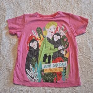 Piccolina girls size 8 pink Jane Goodall short sleeve shirt VVGUC